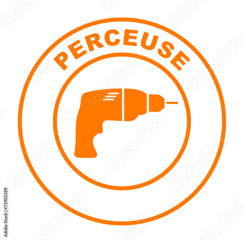 perceuse sur bouton web rond orange