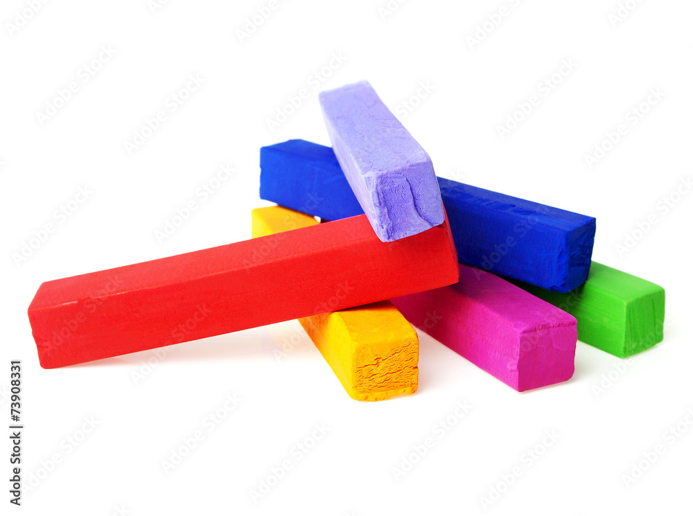 Colorful chalks isolated on a white background Colorful chalks isolated on a white background
