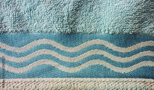 Cyan Abstract Design Towel Detail
