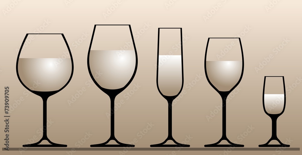 Silhouettes of wine glasses.