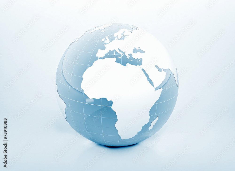 Naklejka premium Blue world globe high detailed 3d illustration