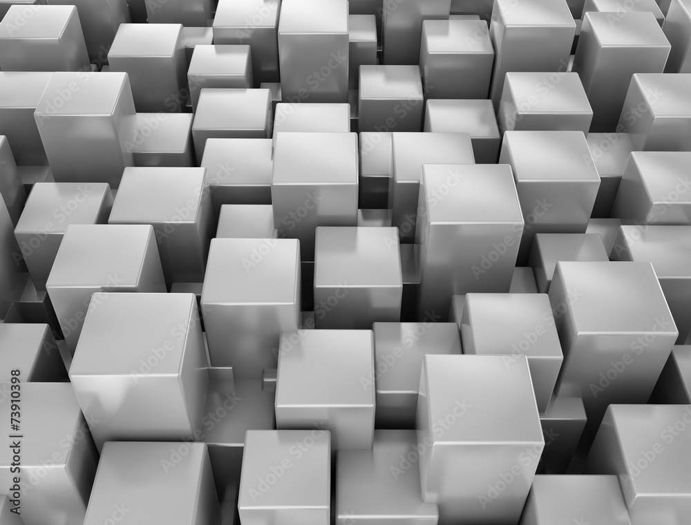 Abstract metallic 3d cubes background Abstract metallic 3d cubes background