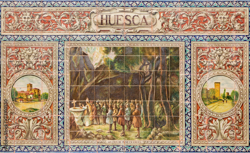 Seville - The Huesca - tiled provinces on Plaza de Espana