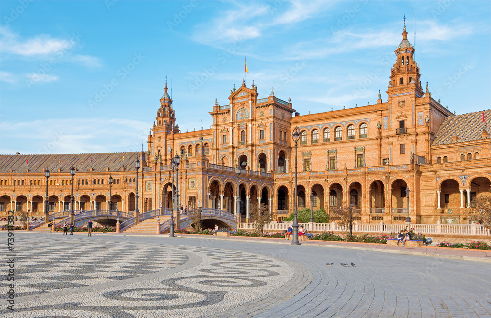 Seville - The Plaza de Espana square