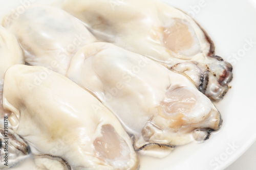 Fresh oysters prepared for cooking