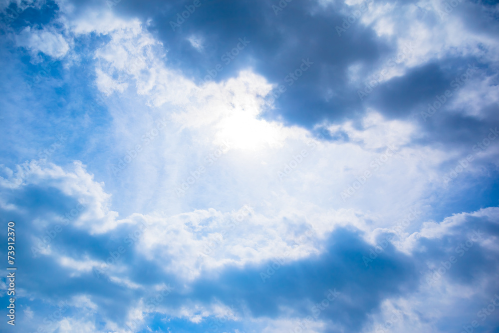Blue sky and white clouds in Summer Blue sky and white clouds in Summer