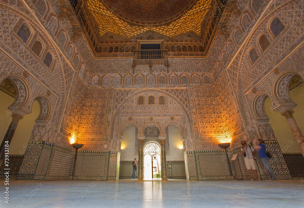 Seville - The Hall of Ambassadors in Alcazar of Seville.