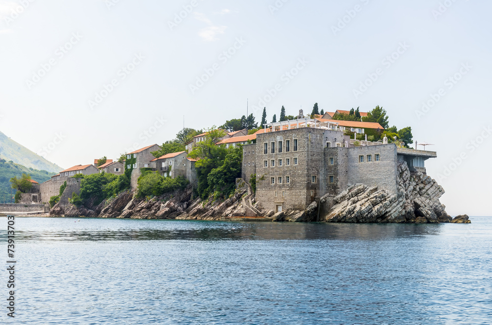 The famous island of Sveti Stefan in Montenegro