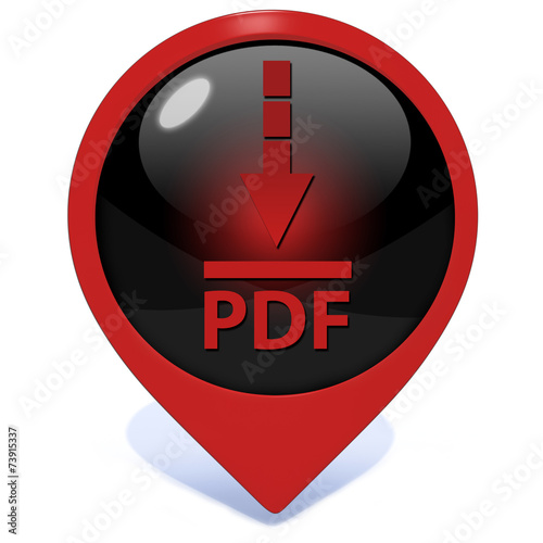 Pdf download pointer icon on white background photo