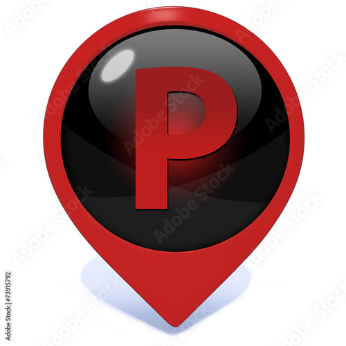 Parking pointer icon on white background
