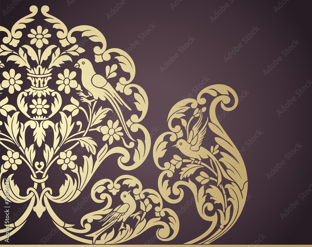 wedding card design, paisley floral pattern , India wedding card design, paisley floral pattern , India