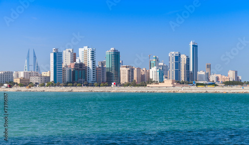 Skyline of Manama city, Bahrain, Middle East © evannovostro