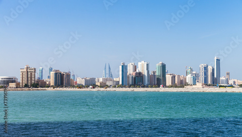 Panoramic Skyline of Manama city, Bahrain © evannovostro