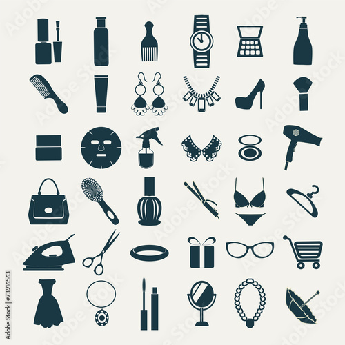 Fashion and women accessories, icons