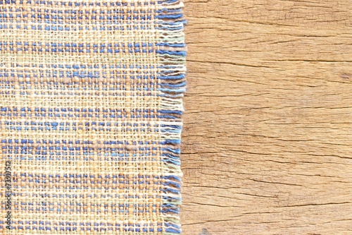 Fabric on wooeden table photo