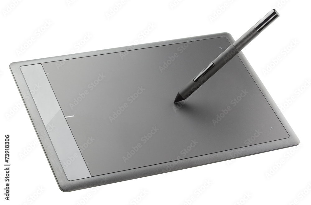Modern graphic tablet isolated on white background Modern graphic tablet isolated on white background
