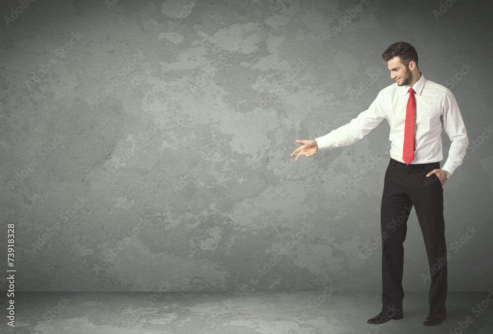 Fototapeta premium Business person throwing with empty copyspace