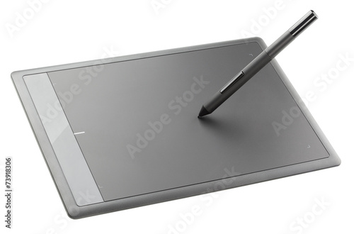 Obraz na płótnie Modern graphic tablet isolated on white background