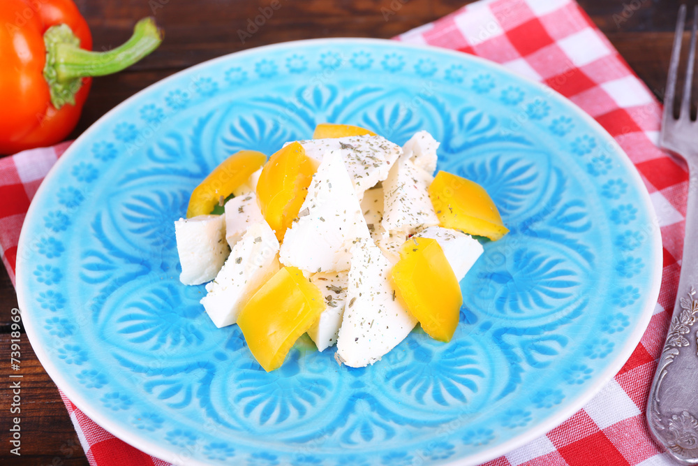 Fototapeta premium Cottage cheese with vegetables