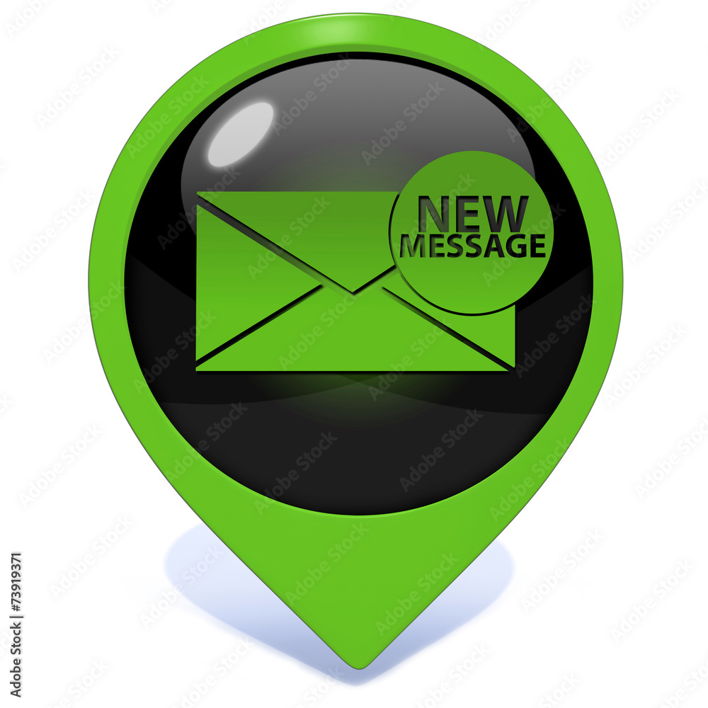 new mesage pointer icon on white background new mesage pointer icon on white background