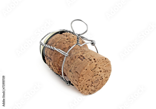 Cork from champagne bottle, isolated on the white background.