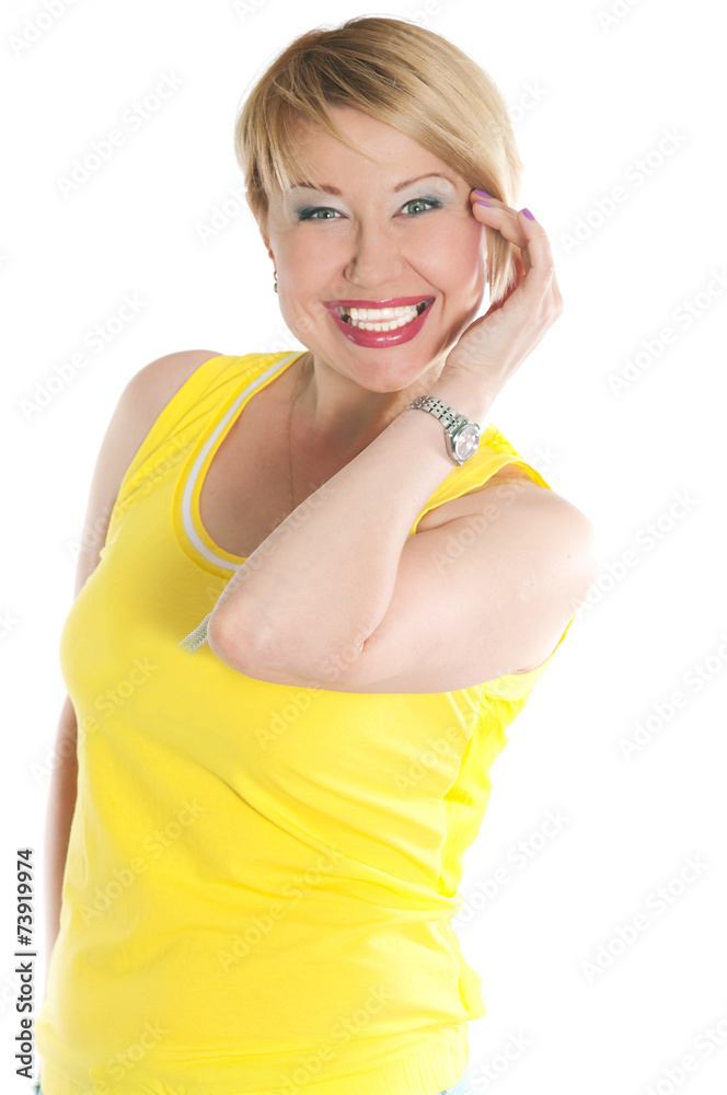 Image of the positive woman of average years