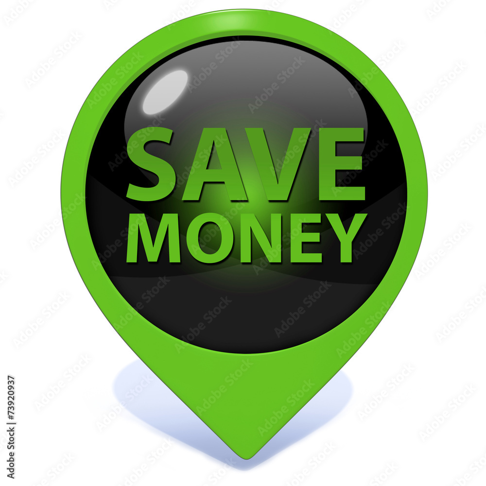 Save money pointer icon on white background Save money pointer icon on white background