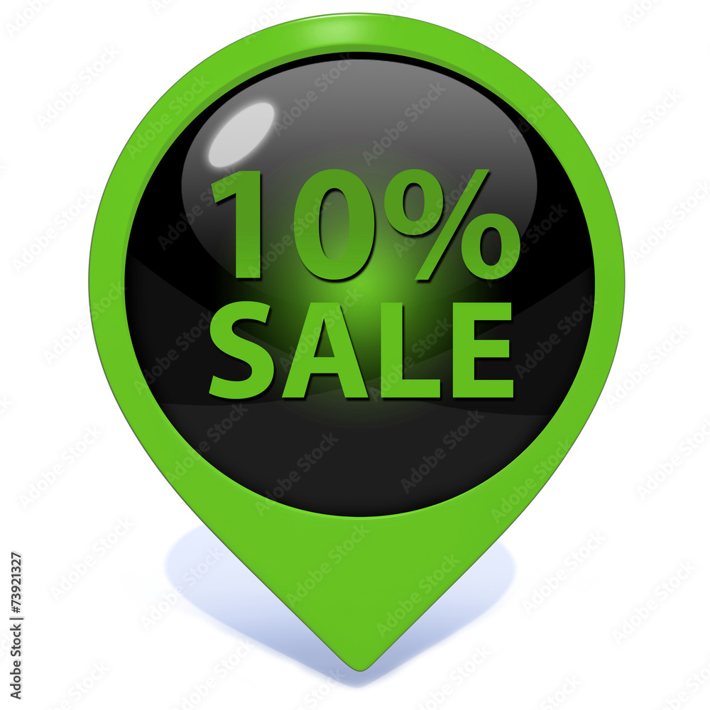 Sale ten percent pointer icon on white background Sale ten percent pointer icon on white background
