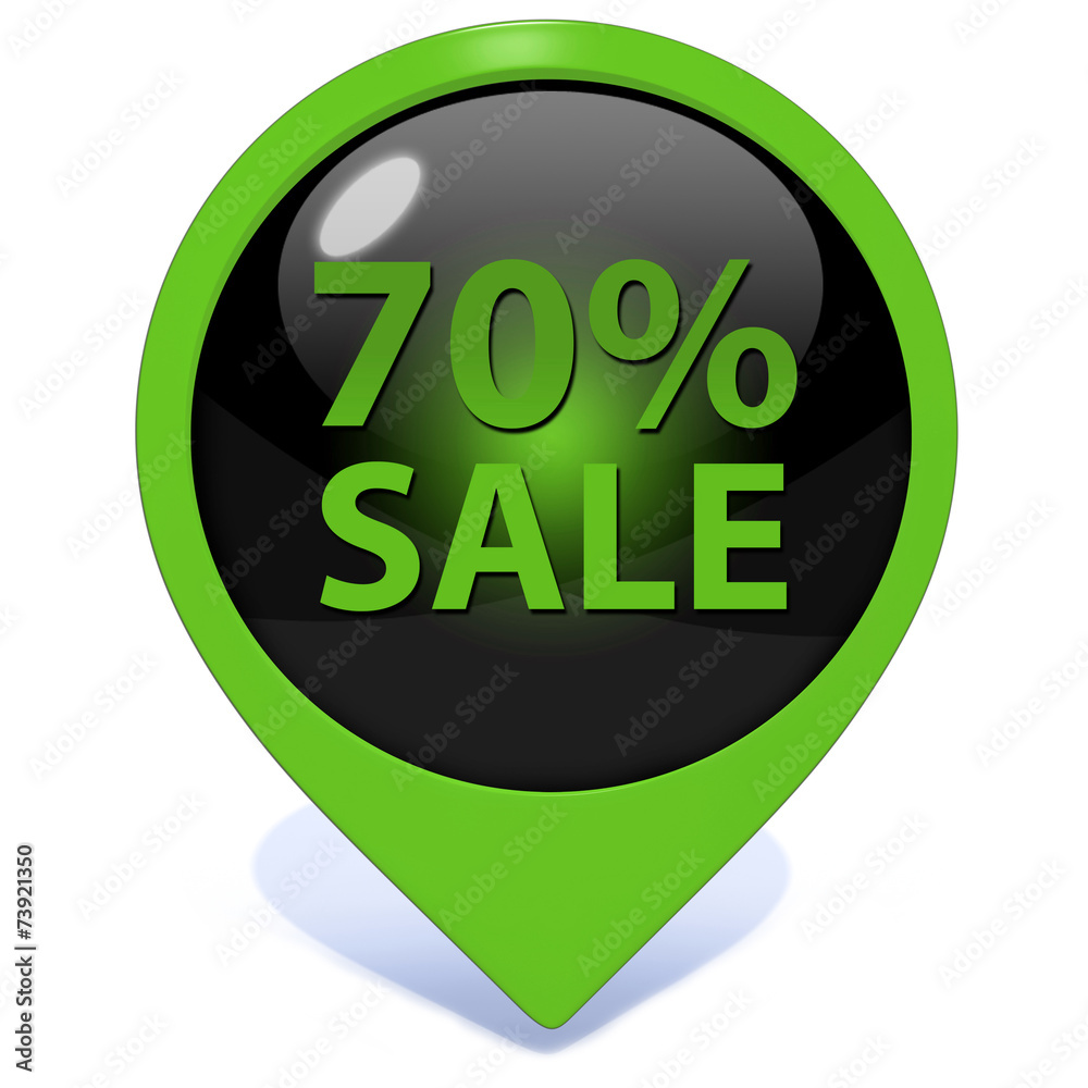 Sale seventy percent pointer icon on white background Sale seventy percent pointer icon on white background