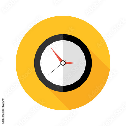 Deadline Clock Flat Circle Icon