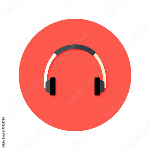 Headset Flat Circle Icon