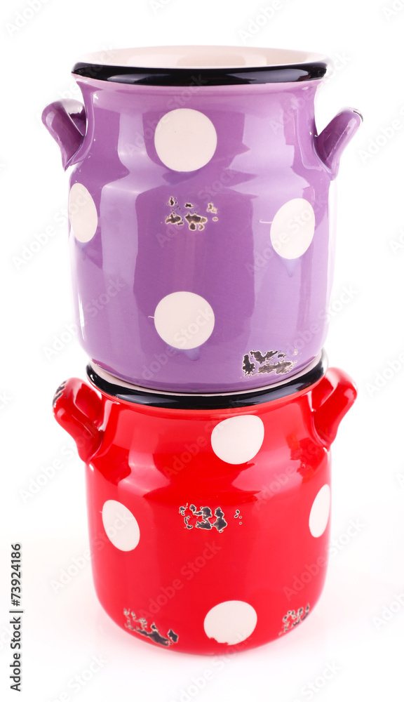 Milk cans isolated on white Milk cans isolated on white