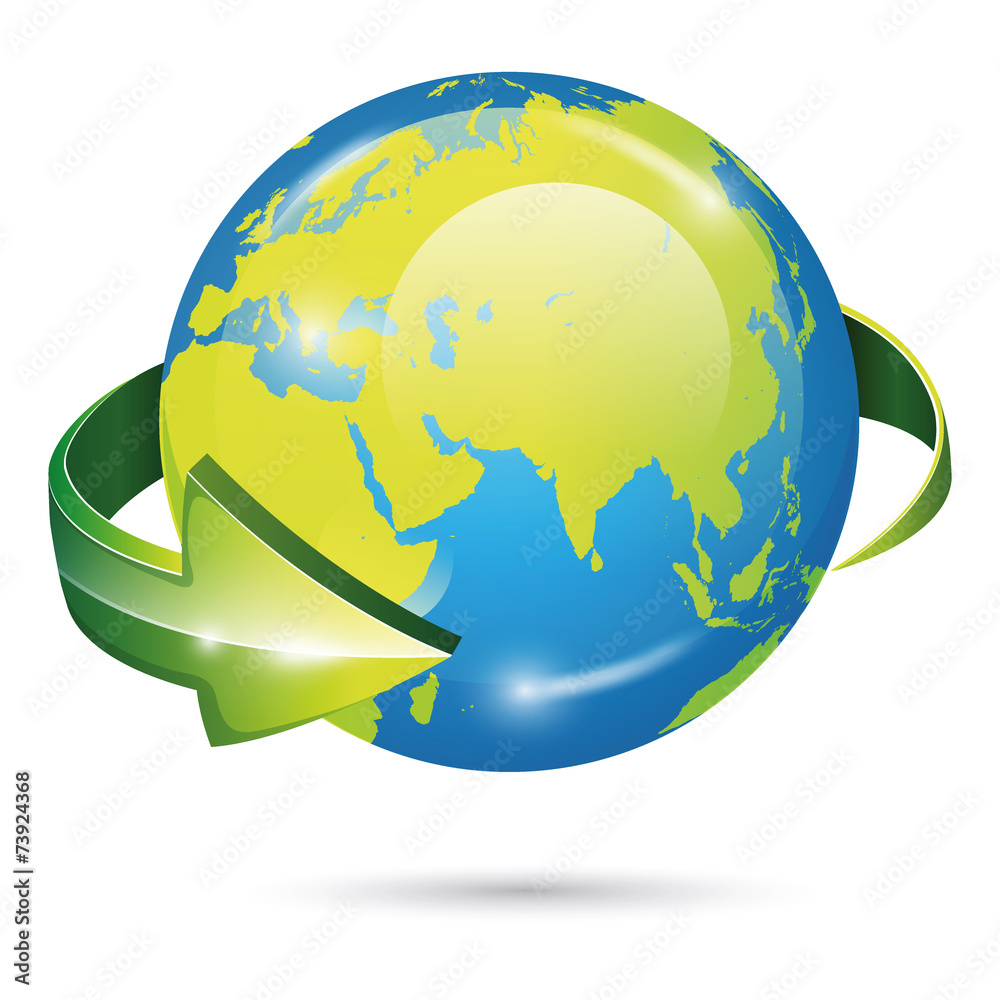 Naklejka premium Globe vector icon. EPS