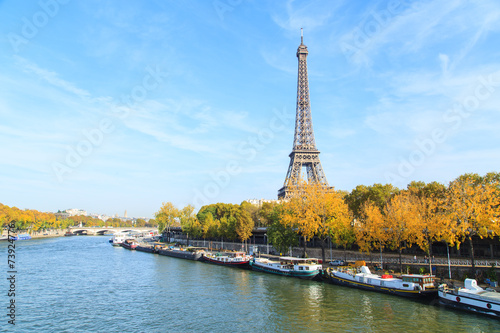 A cityscape of Paris with Eiffel Tower  Paris  France