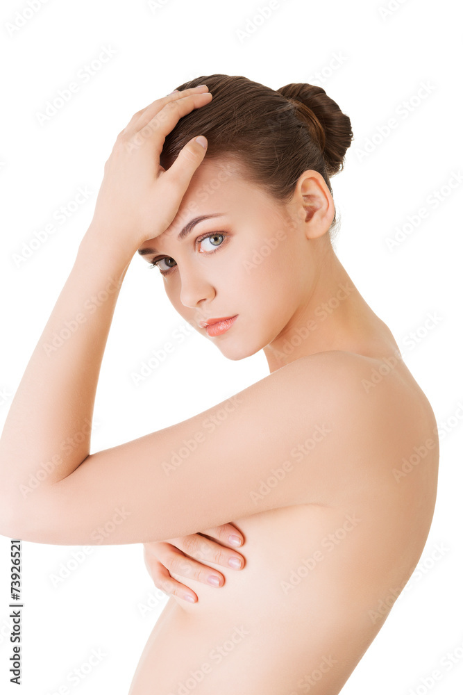 Sensual portrait nude woman looking at the camera Sensual portrait nude woman looking at the camera