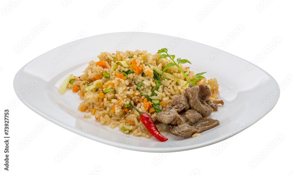 Fried rice with beef Fried rice with beef