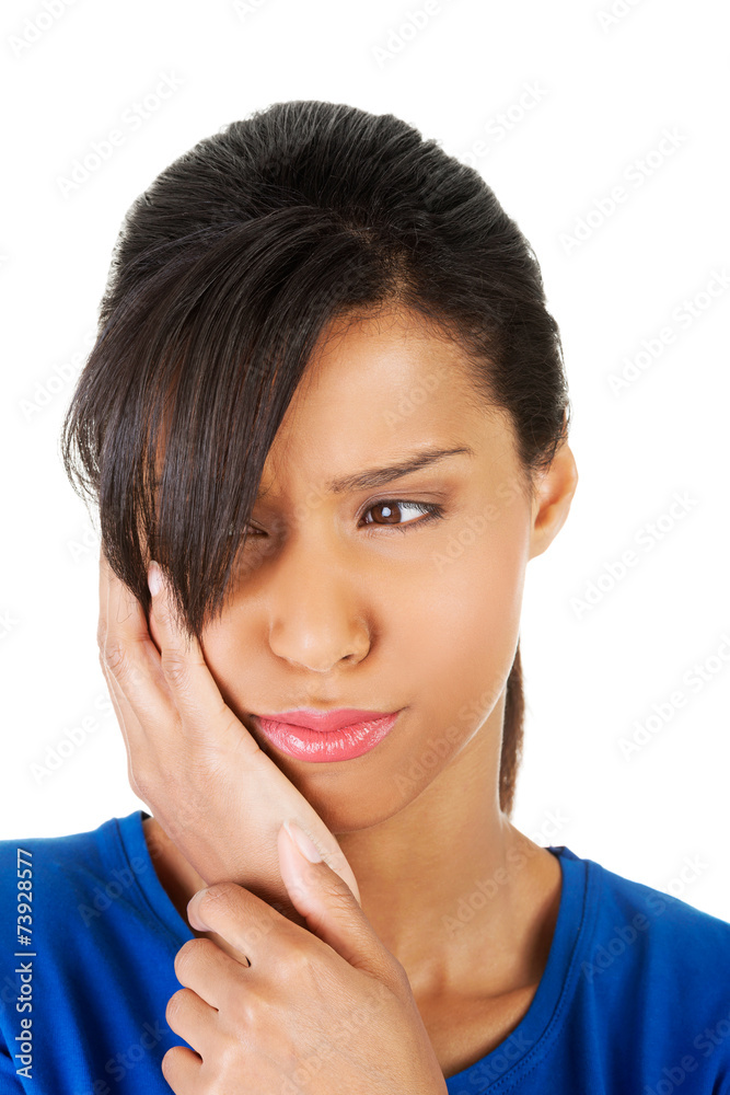 Young woman suffering from toothache Young woman suffering from toothache