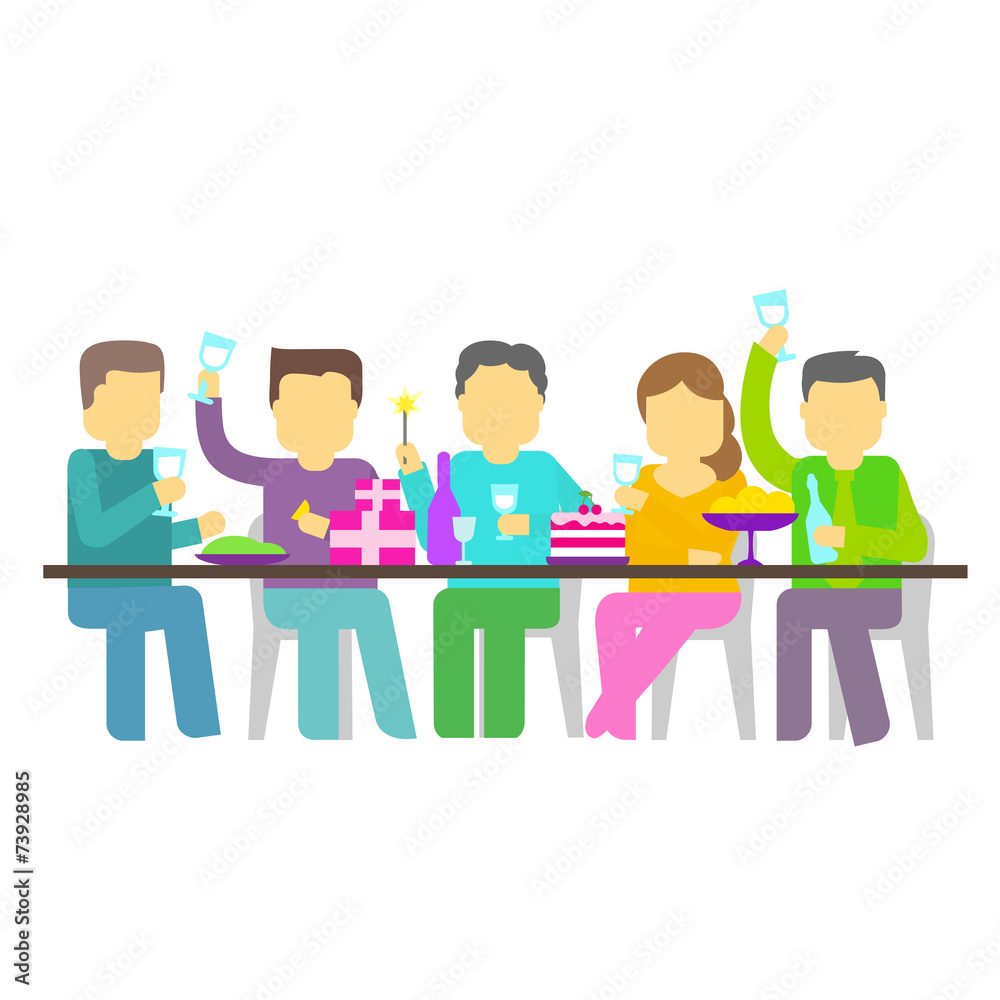 Party. Five people booze Party. Five people booze