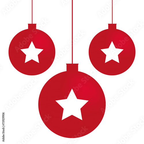 Minimal Christmas red balls with stars