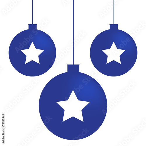 Minimal Christmas blu balls with stars