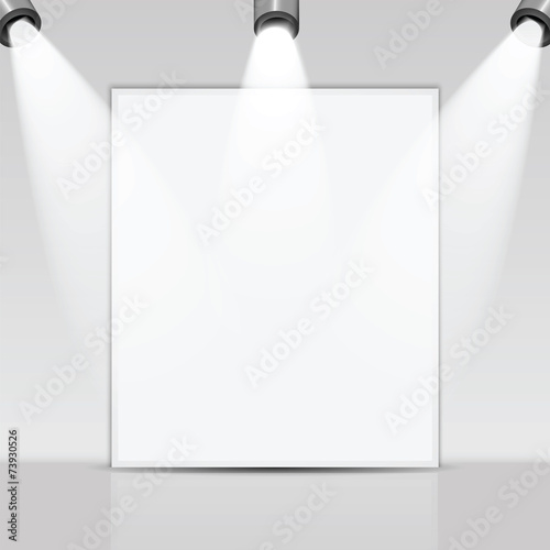 Art gallery  and spotlights with place for your design