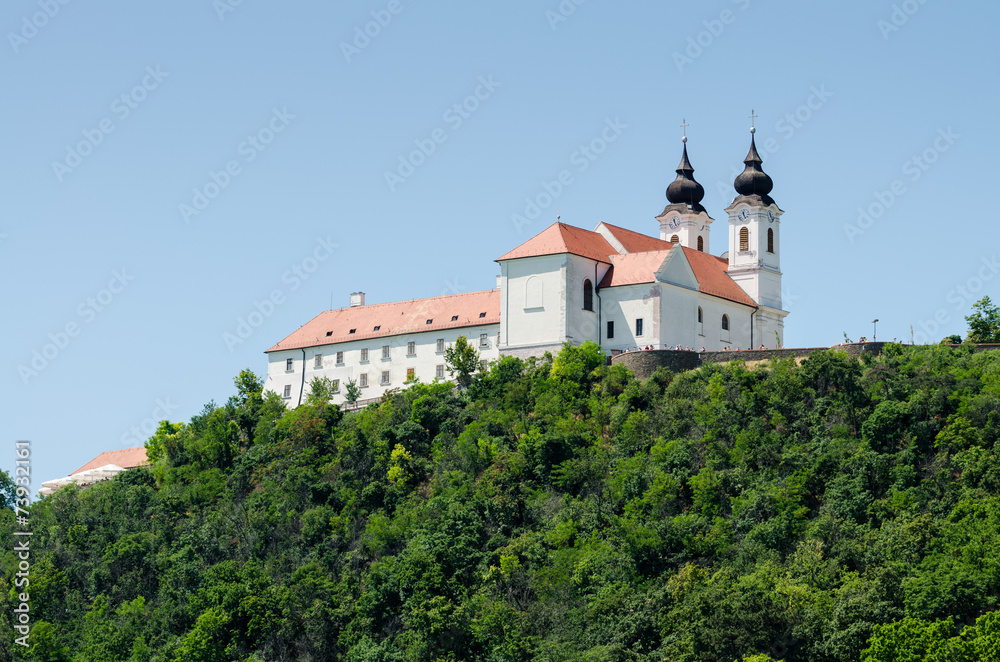 View to the benedictine abbey in Tihany, Hungary