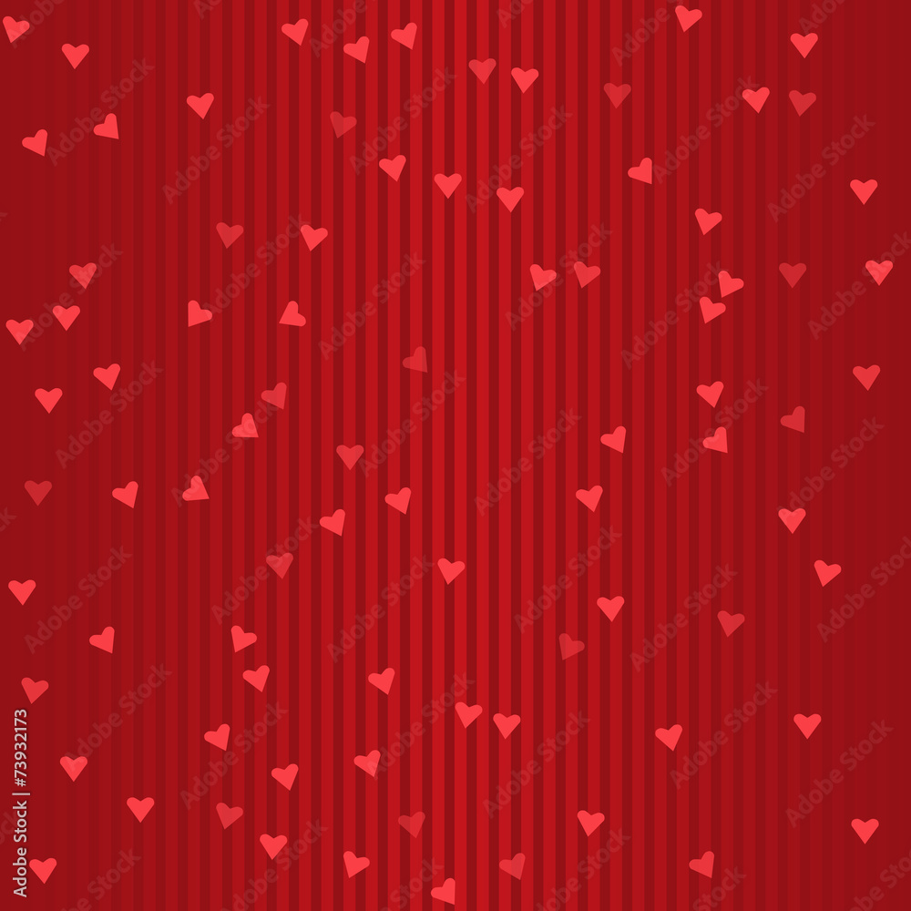 Seamless holiday red striped pattern with hearts