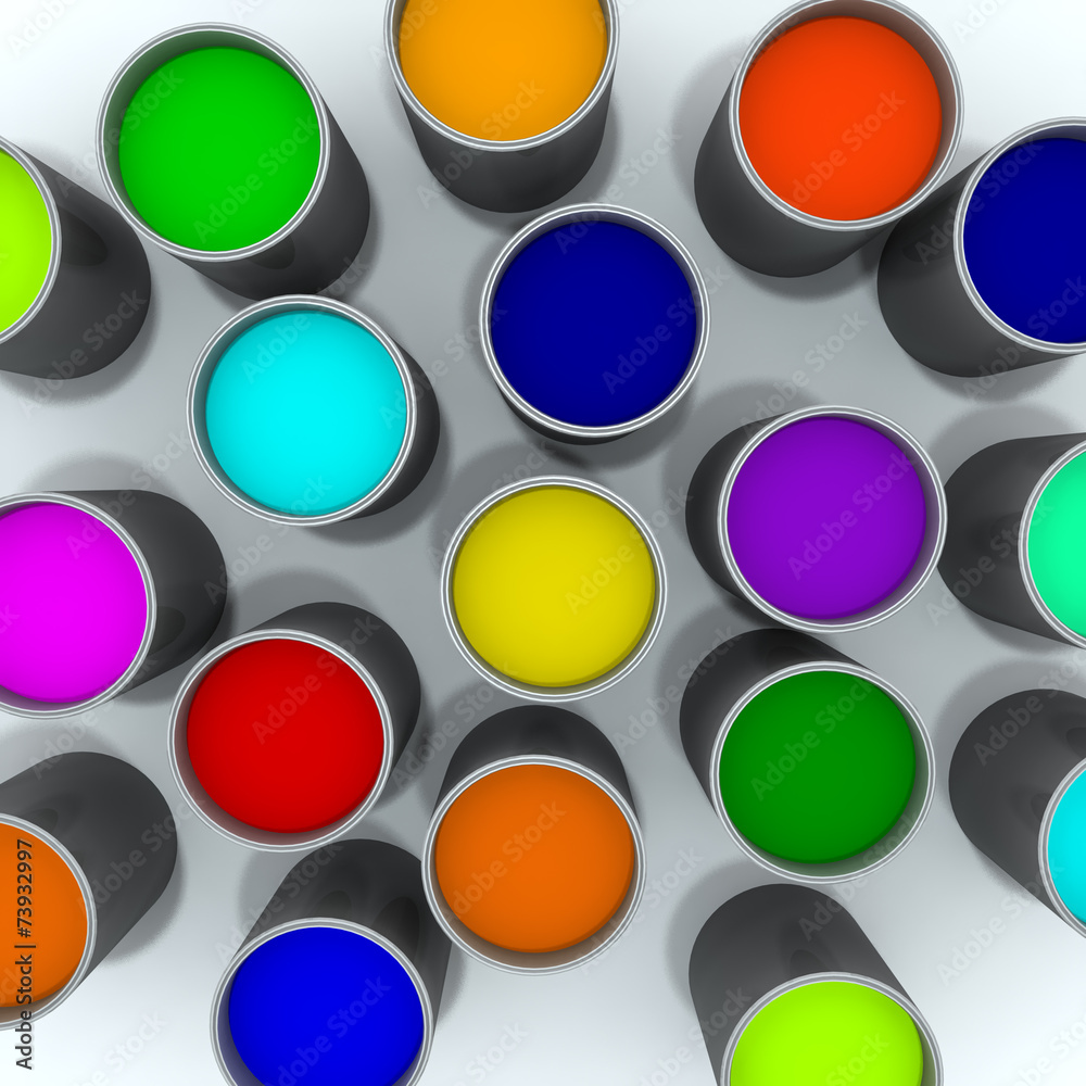Colorful Paint Cans