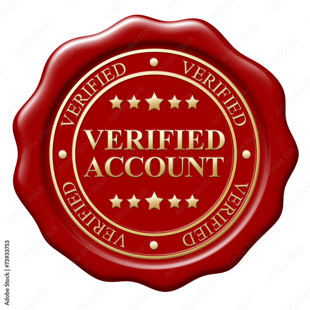 Red wax seal with text Verified subject on white background Red wax seal with text Verified subject on white background