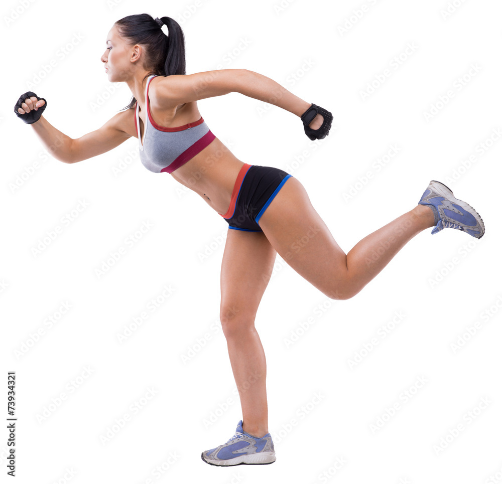 Young sports-looking nice lady with dark hair Young sports-looking nice lady with dark hair