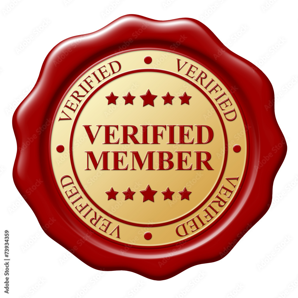 Red wax seal with text Verified subject on white background Red wax seal with text Verified subject on white background