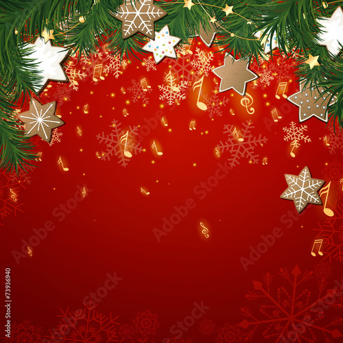 Vector Illustration of a Christmas Music Background