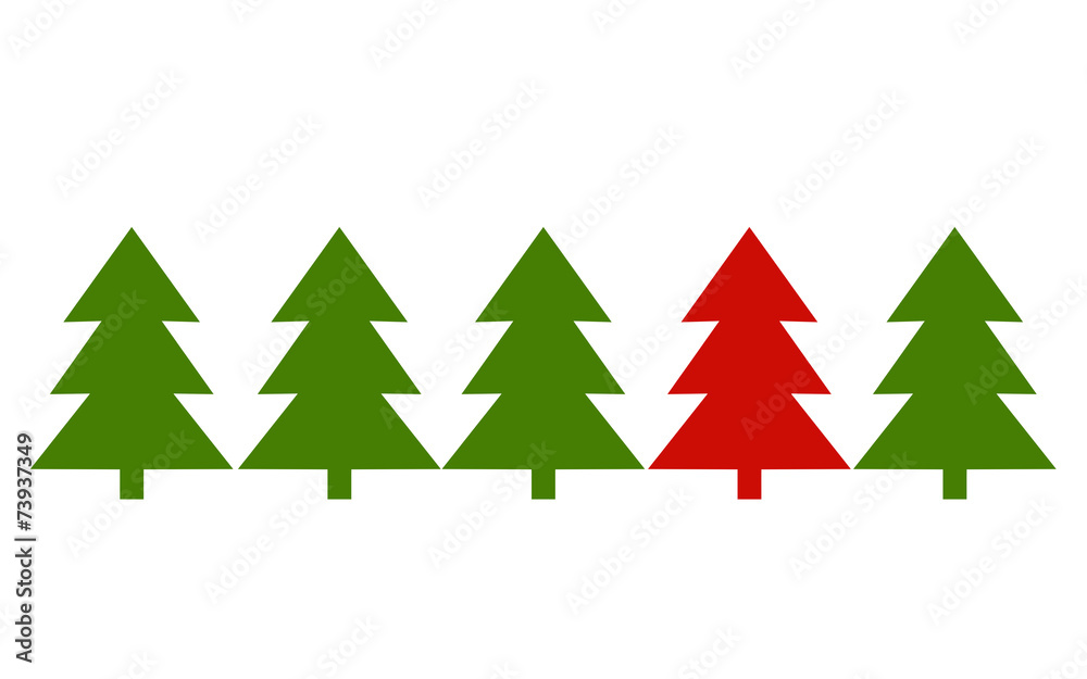 Fototapeta premium Weihnachtskarte mit Tannenbäumen