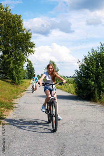Family On Cycle Ride In Countryside © natasnow